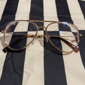 Warby Parker gold aviator glasses